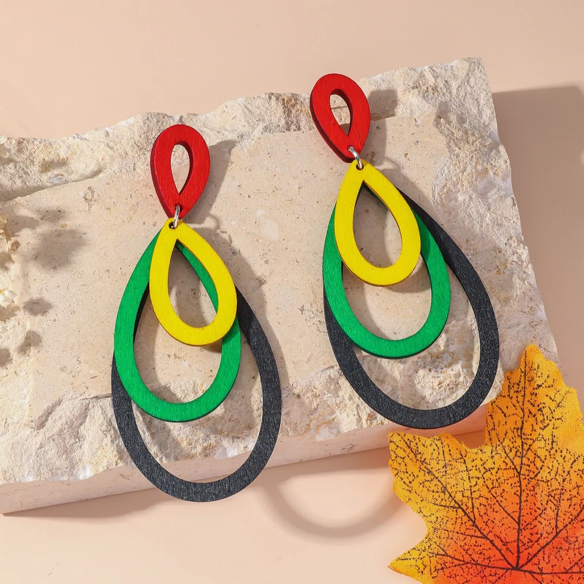 Wholesale Fashion Multi-Shape Wood Earrings