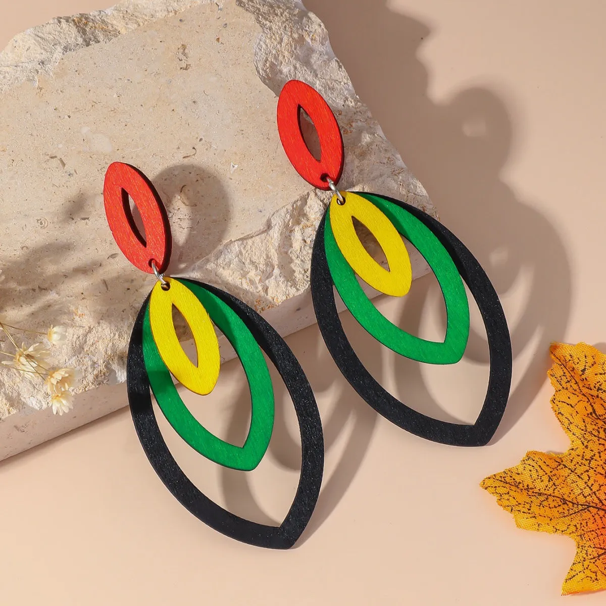 Wholesale Fashion Multi-Shape Wood Earrings