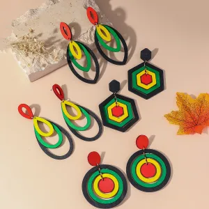 Wholesale Fashion Multi-Shape Wood Earrings