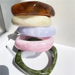 Wholesale fashion new marble acrylic bracelet shaped resin square round bracelet