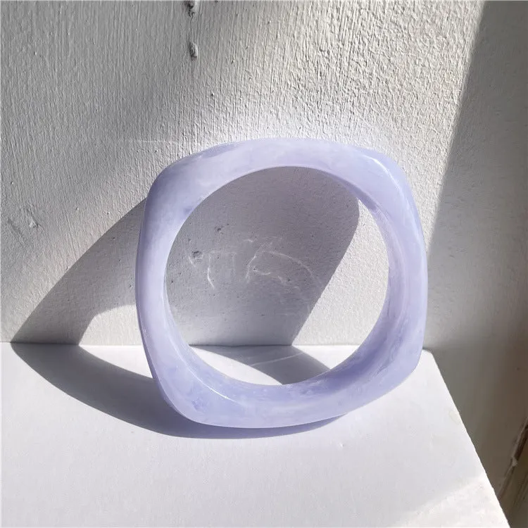 Wholesale fashion new marble acrylic bracelet shaped resin square round bracelet