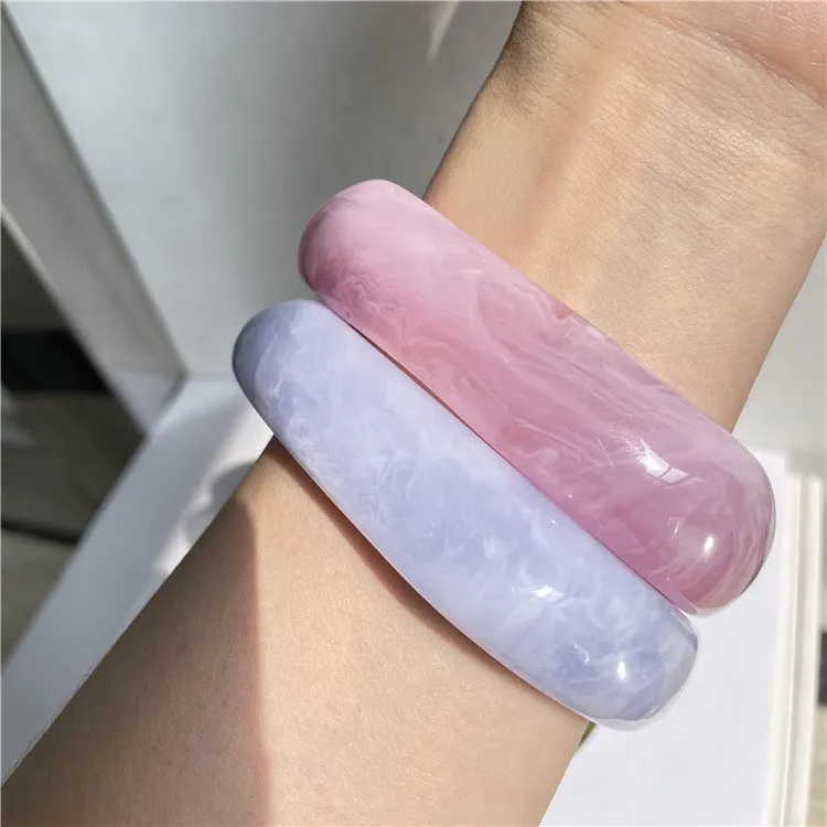 Wholesale fashion new marble acrylic bracelet shaped resin square round bracelet