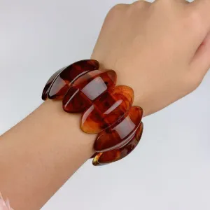 Wholesale fashion pattern halo dyed acrylic  geometric stitching hand beaded bracelet