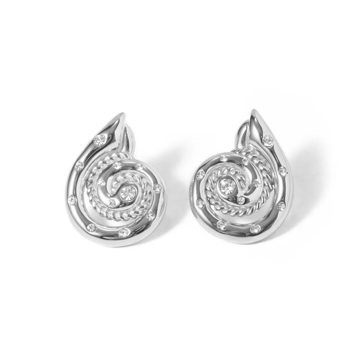 Wholesale Fashion Retro Casual Conch Diamond Earrings