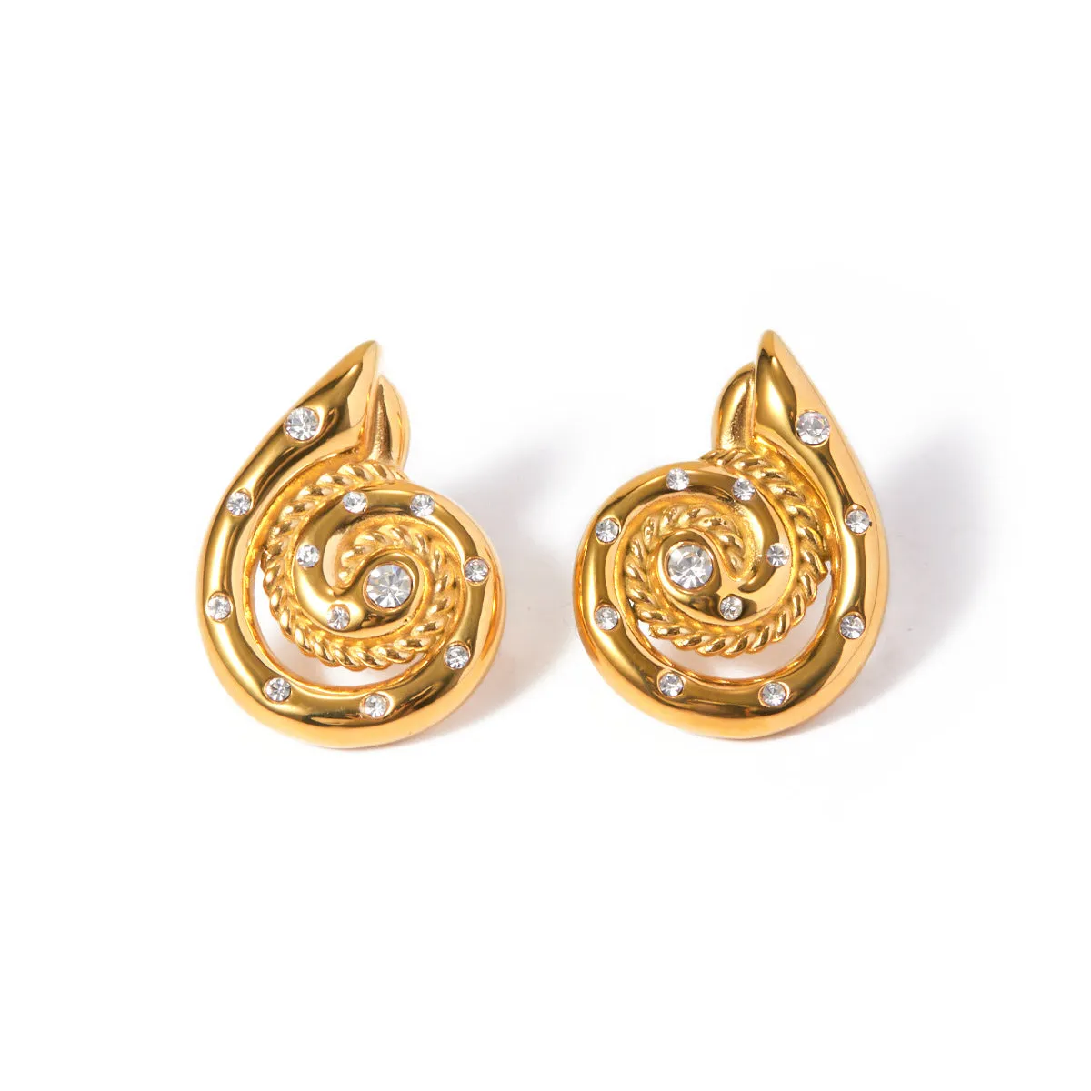 Wholesale Fashion Retro Casual Conch Diamond Earrings