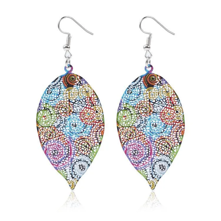 Wholesale Fashion Retro Ethnic Style Leaf Earrings