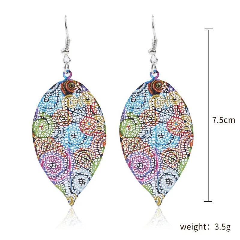 Wholesale Fashion Retro Ethnic Style Leaf Earrings
