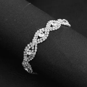 Wholesale Fashion Rhinestone Simple Rhombus Geometric Diamond Bracelet