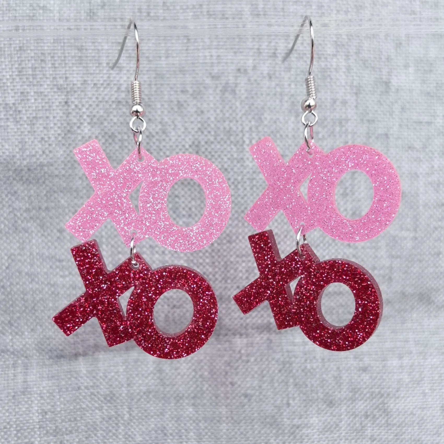 Wholesale Fashion Valentine's Day Love Hollow Heart Shaped Lips XOXO English Letter Earrings