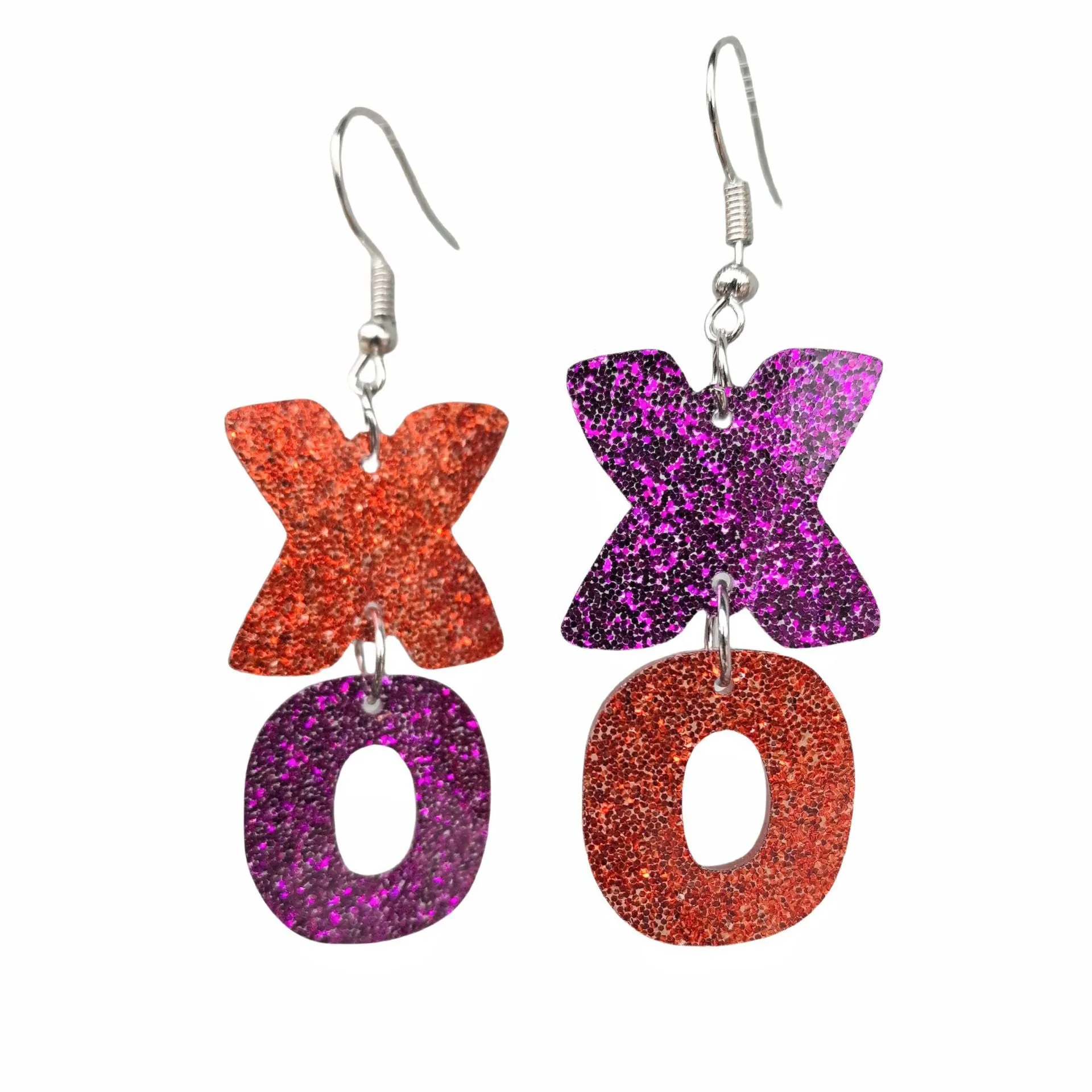 Wholesale Fashion Valentine's Day Love Hollow Heart Shaped Lips XOXO English Letter Earrings