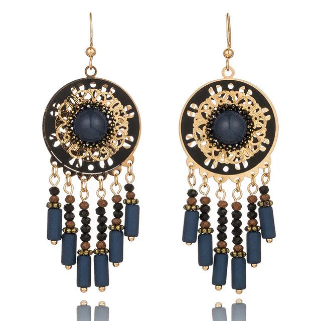 Wholesale Fashion Vintage Gold Tassel Earrings