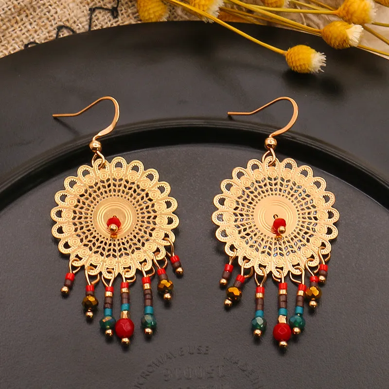 Wholesale Fashion Vintage Gold Tassel Earrings
