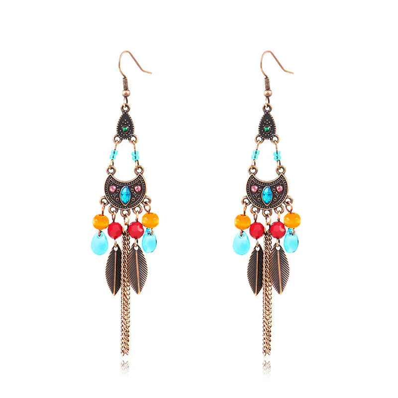 Wholesale Fashion Vintage Gold Tassel Earrings