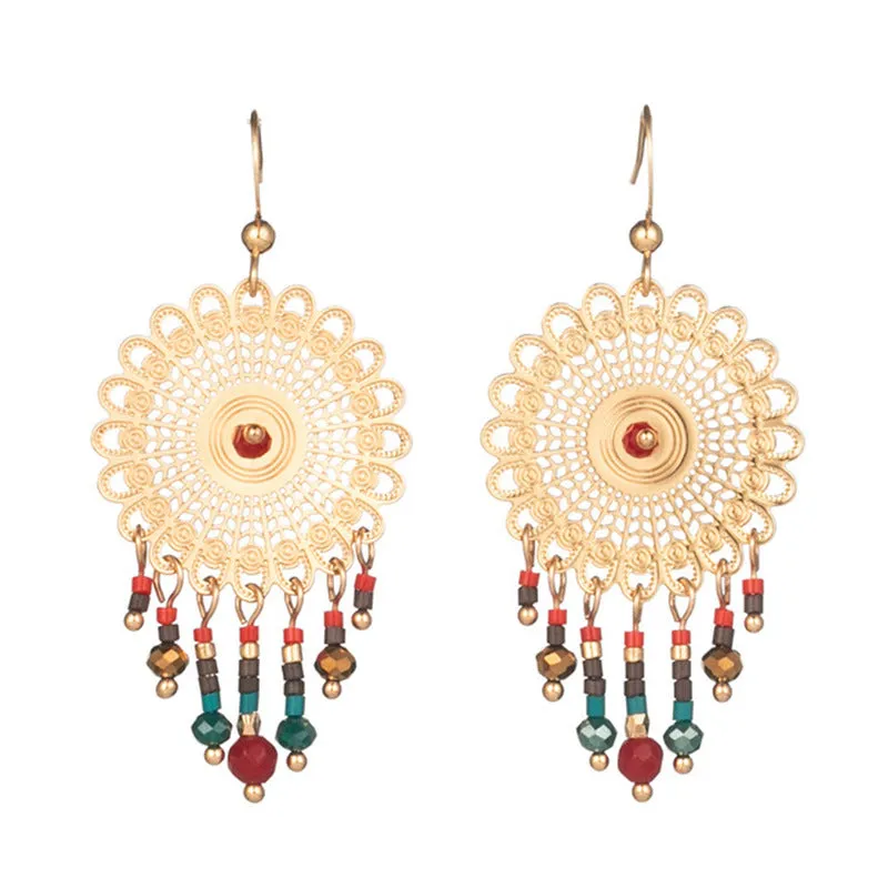 Wholesale Fashion Vintage Gold Tassel Earrings