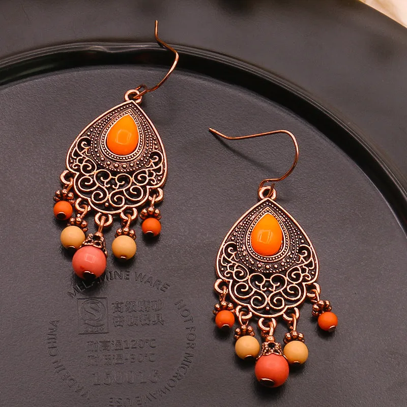 Wholesale Fashion Vintage Gold Tassel Earrings