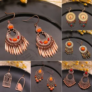 Wholesale Fashion Vintage Gold Tassel Earrings
