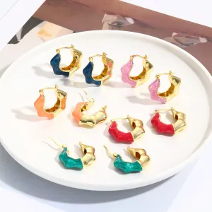 Wholesale Fashion Wavy Colorful Oil Drop Earrings