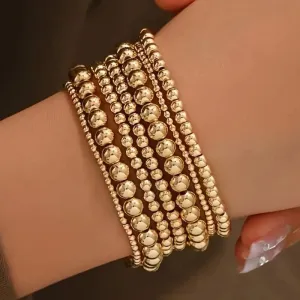 Wholesale Fashionable and simple elastic beaded bracelets 7 pieces