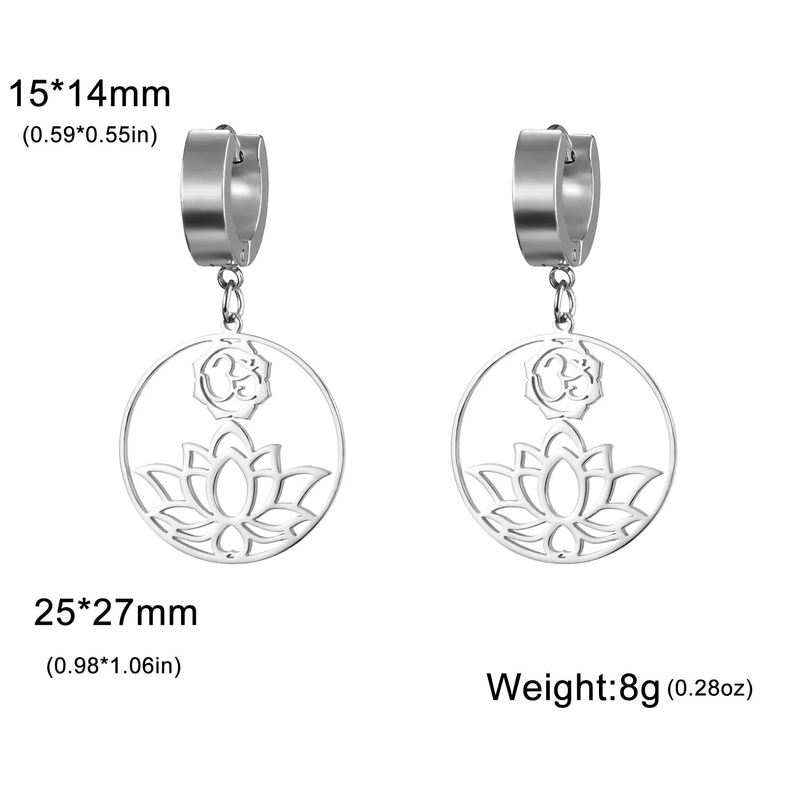 Wholesale Fashionable and simple hollow lotus stainless steel earrings