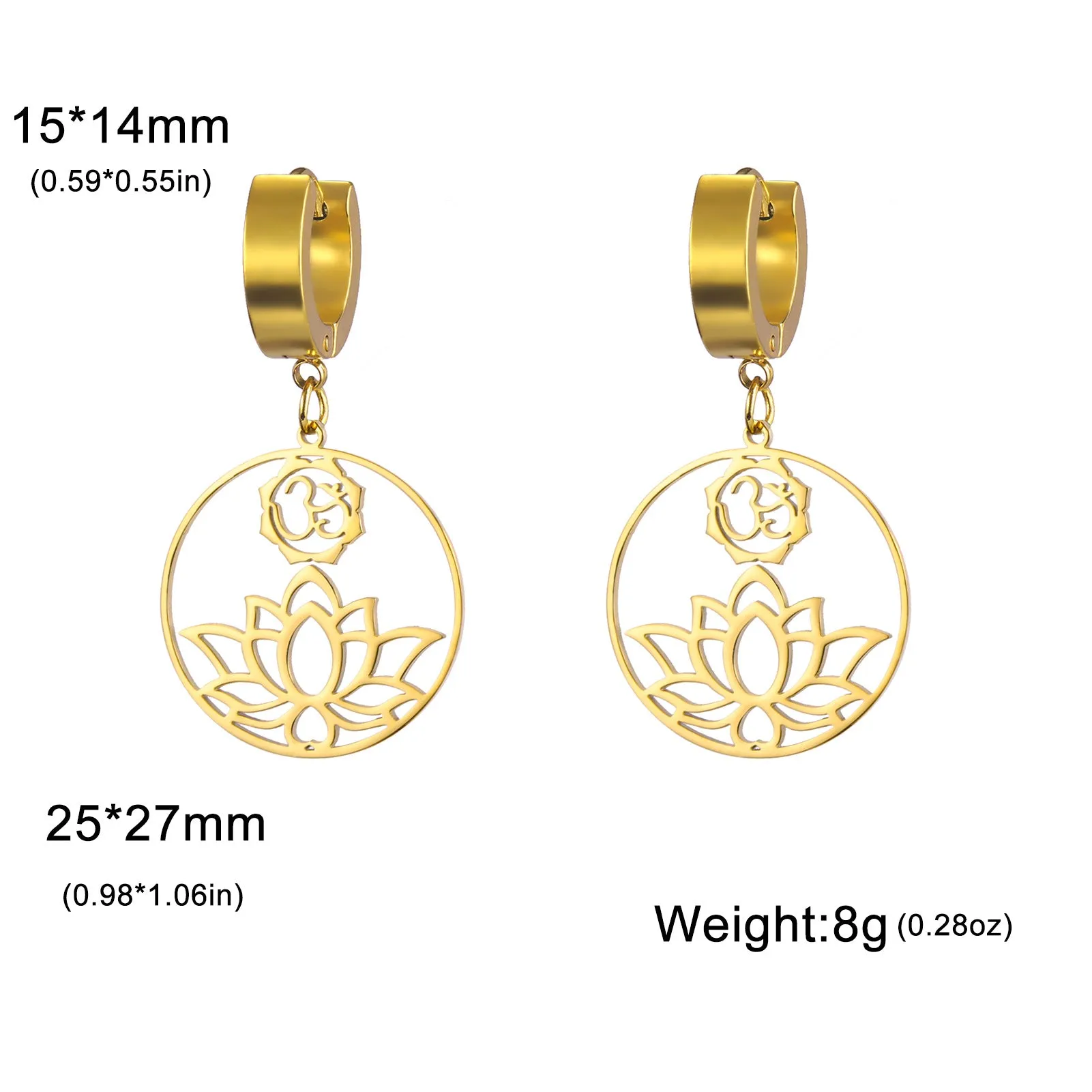 Wholesale Fashionable and simple hollow lotus stainless steel earrings