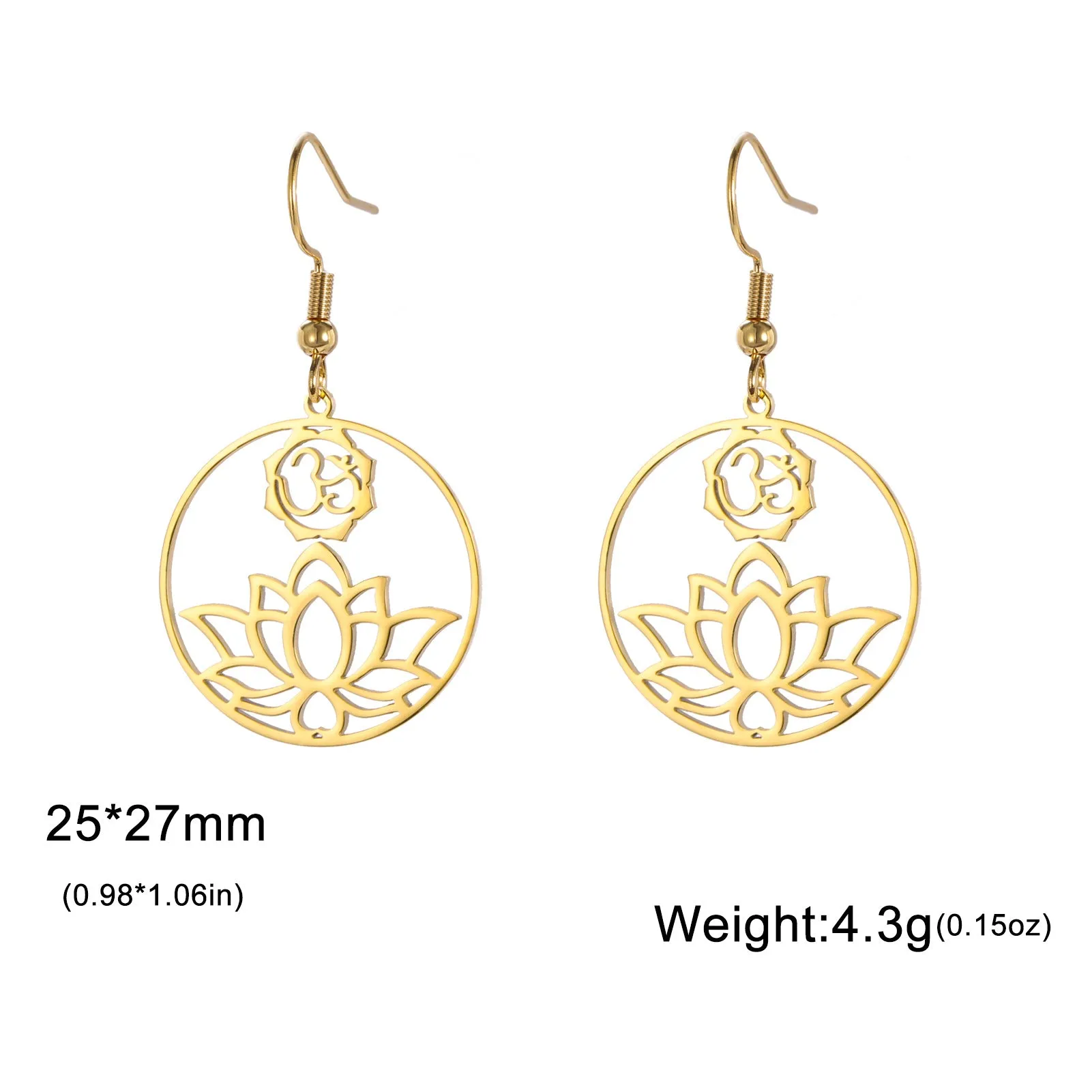 Wholesale Fashionable and simple hollow lotus stainless steel earrings