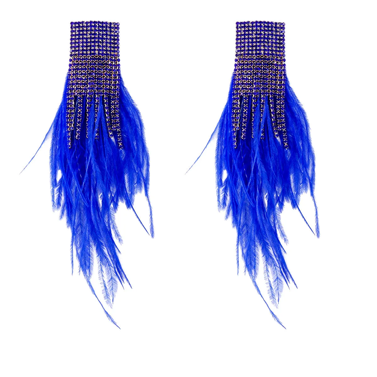 Wholesale Feather Earrings with Diamond Inlay Feathers