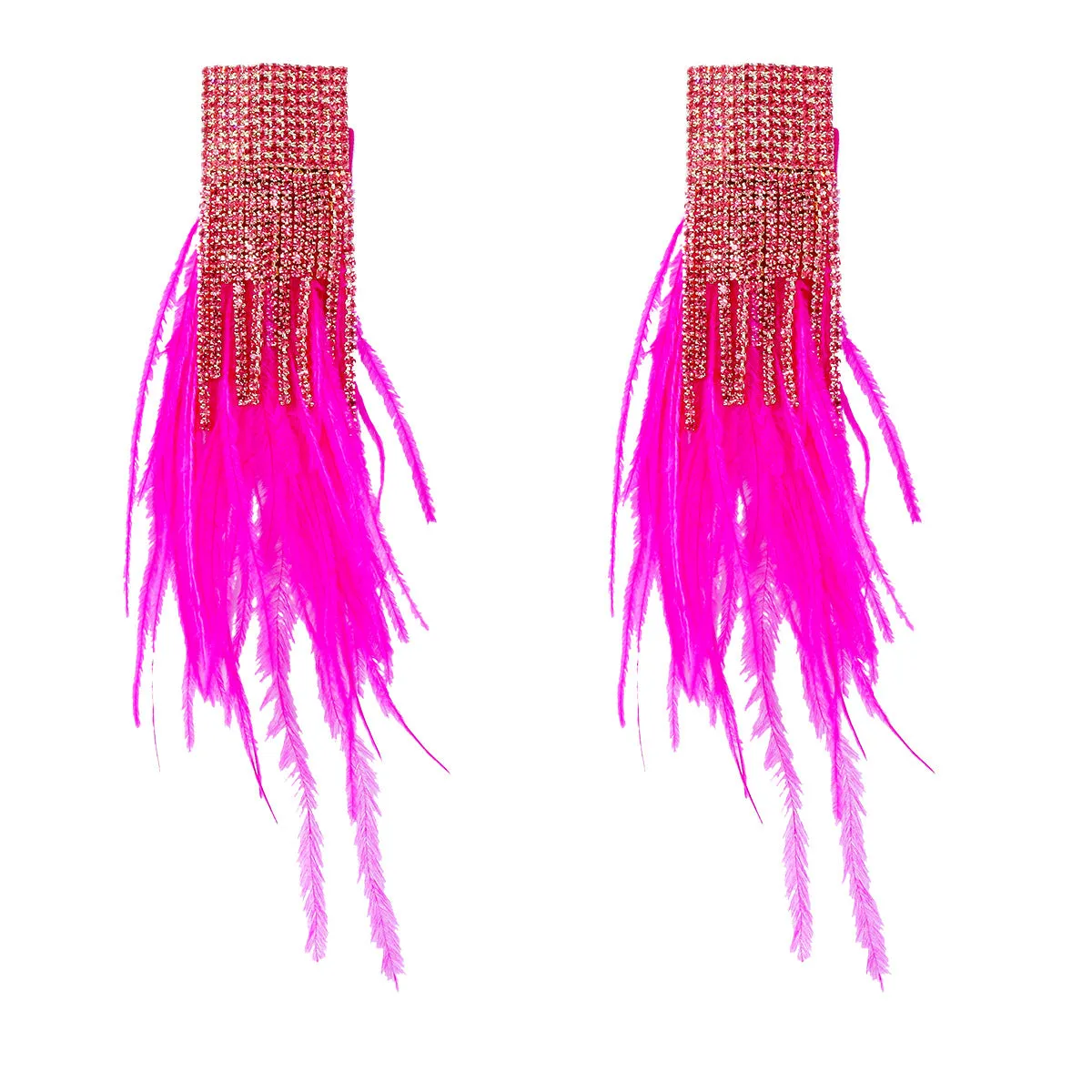 Wholesale Feather Earrings with Diamond Inlay Feathers