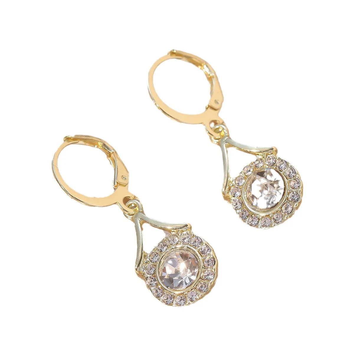 Wholesale Figure-of-eight Round Large Diamond Zircon Earrings