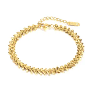 Wholesale Fishbone Heart Titanium Steel Peach Heart Stainless Steel Bracelet
