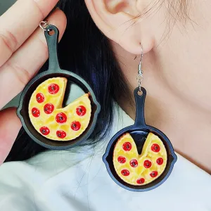 Wholesale Flat Bottomed Pot, Poached Eggs, Acrylic Earrings