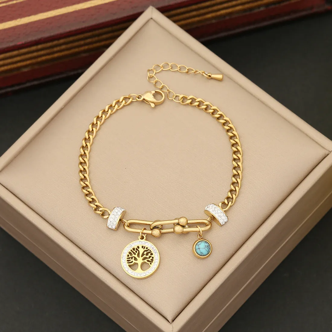 Wholesale Flower Love Butterfly Stainless Steel Bracelet