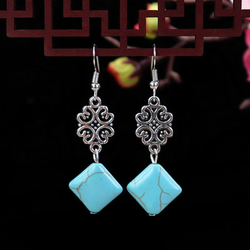 Wholesale Flower Tassel Alloy Earrings