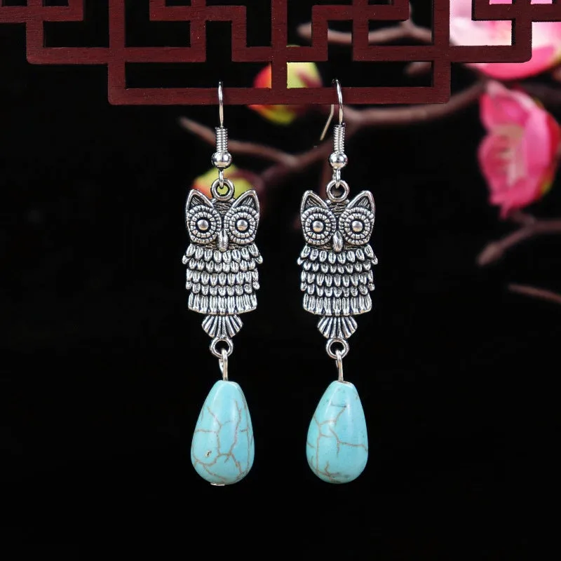 Wholesale Flower Tassel Alloy Earrings