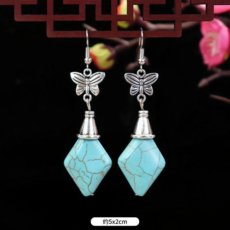 Wholesale Flower Tassel Alloy Earrings