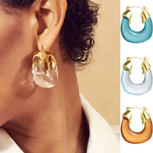Wholesale French Retro Hong Kong Style Resin Earrings