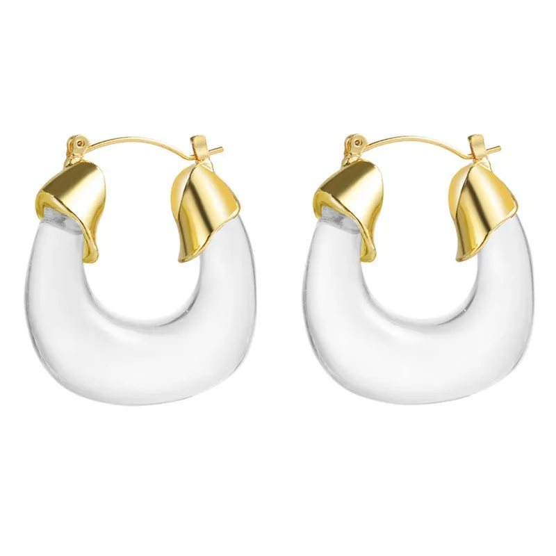 Wholesale French Retro Hong Kong Style Resin Earrings