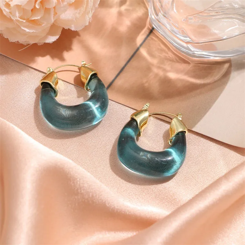 Wholesale French Retro Hong Kong Style Resin Earrings