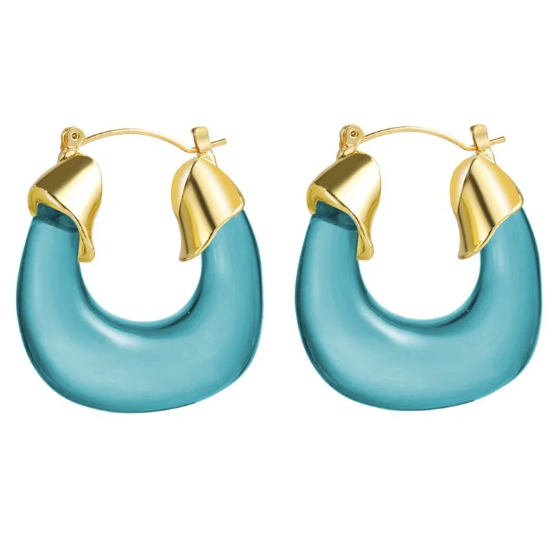 Wholesale French Retro Hong Kong Style Resin Earrings