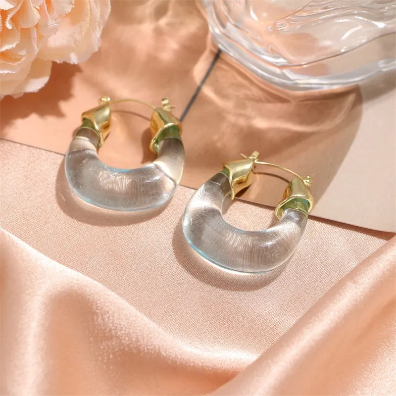 Wholesale French Retro Hong Kong Style Resin Earrings