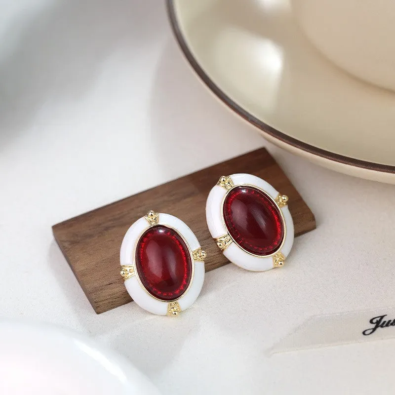 Wholesale French Retro Vintage Flower Pearl Earrings