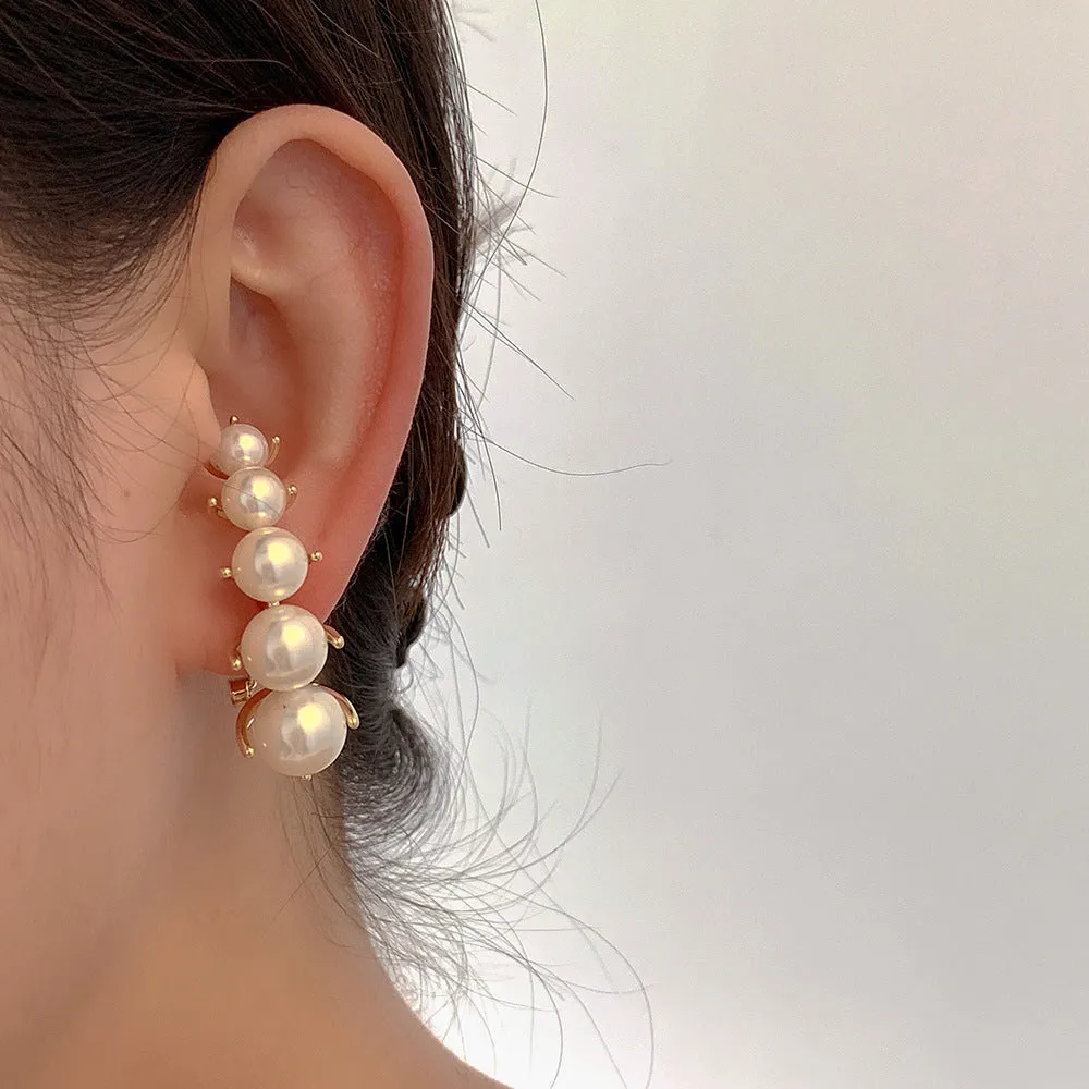 Wholesale French Vintage Imitation Pearl Clip/cuff Earrings