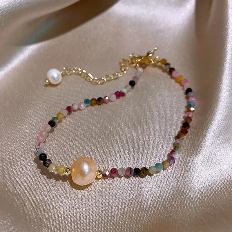 Wholesale Freshwater Pearl Round Bead Fishtail Bracelet