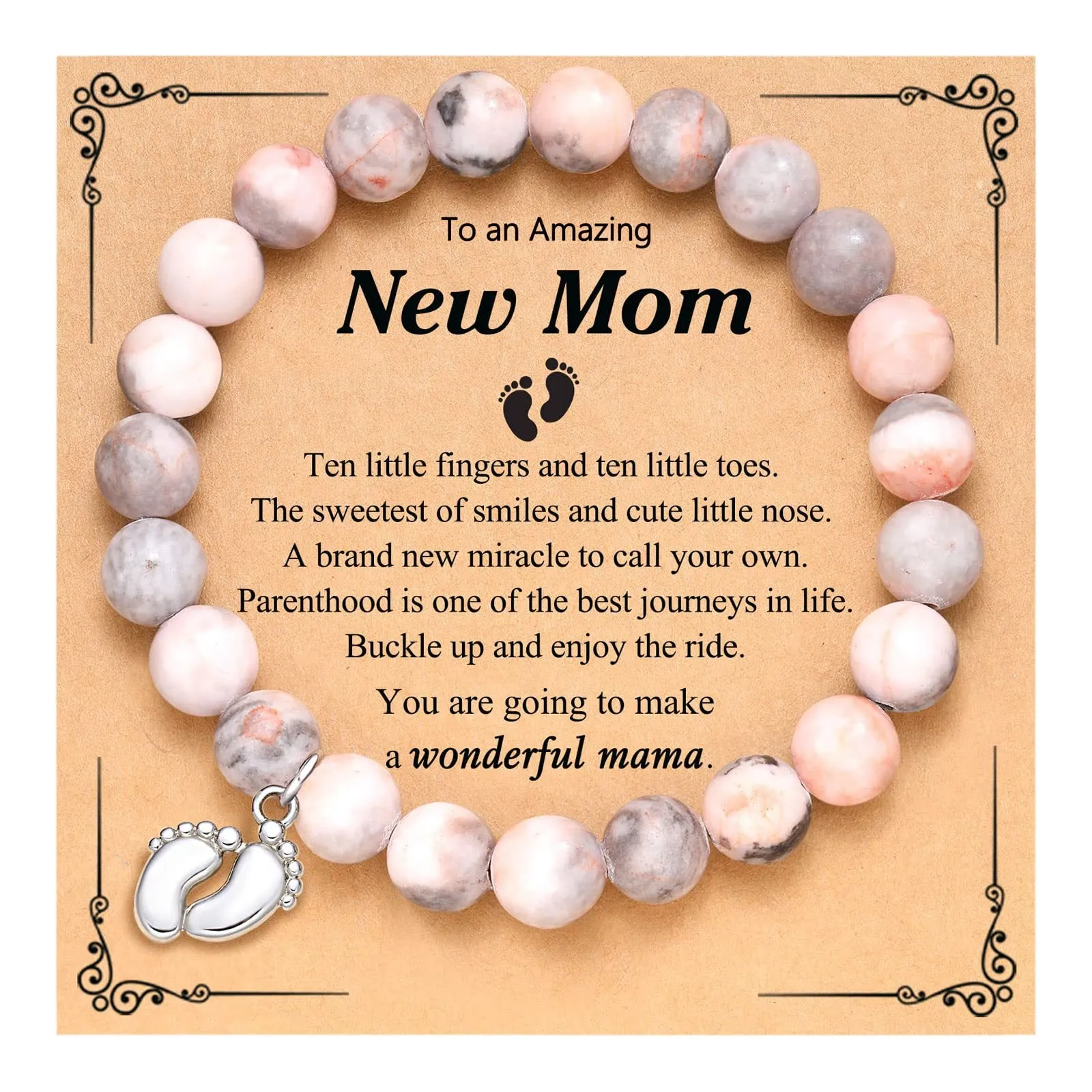 Wholesale Friendship Pink Zebra Rhodonite Purple Agate Bracelet