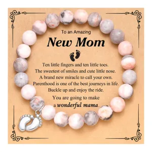 Wholesale Friendship Pink Zebra Rhodonite Purple Agate Bracelet