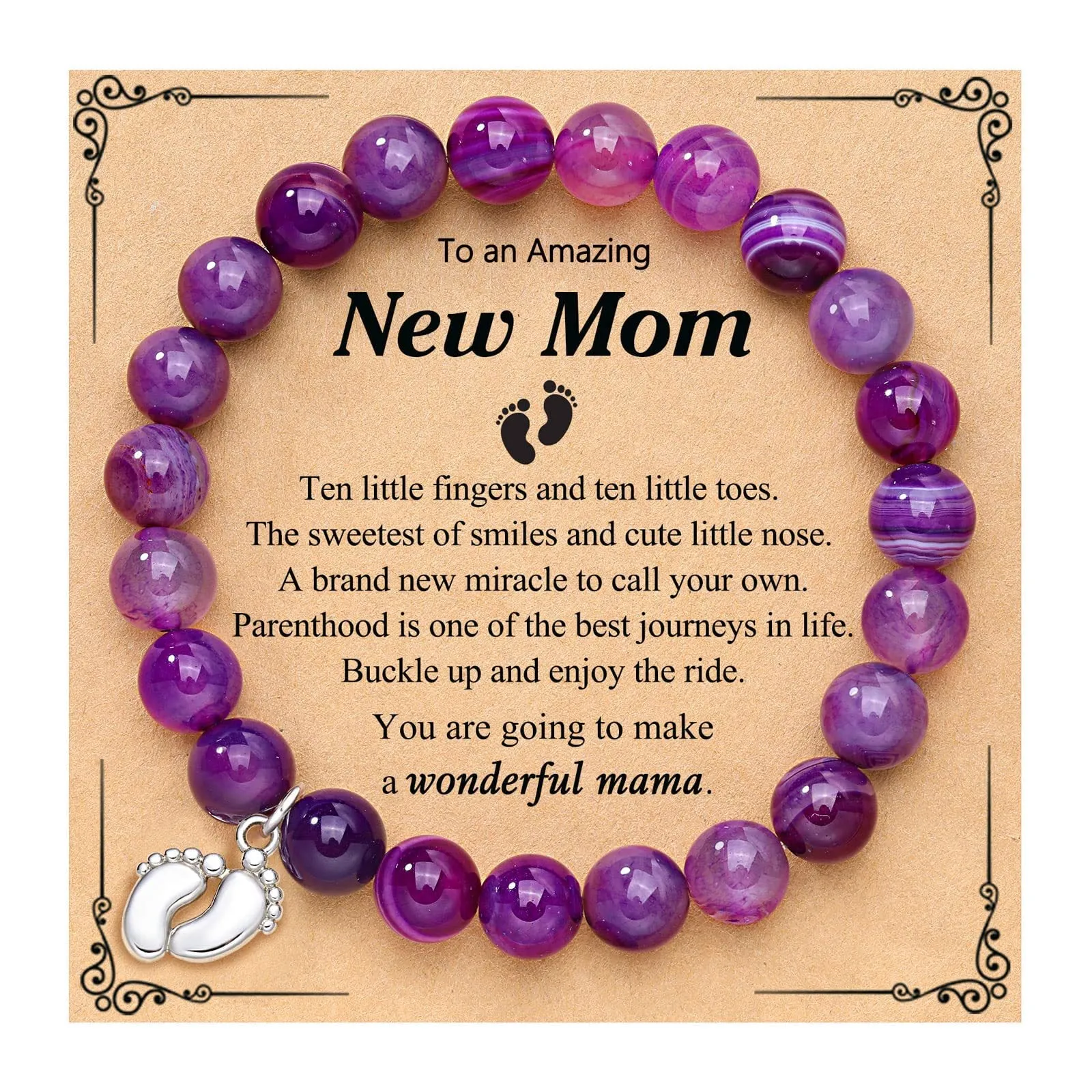 Wholesale Friendship Pink Zebra Rhodonite Purple Agate Bracelet