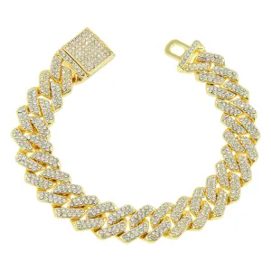 Wholesale Full Diamond Cuban Alloy Bracelet
