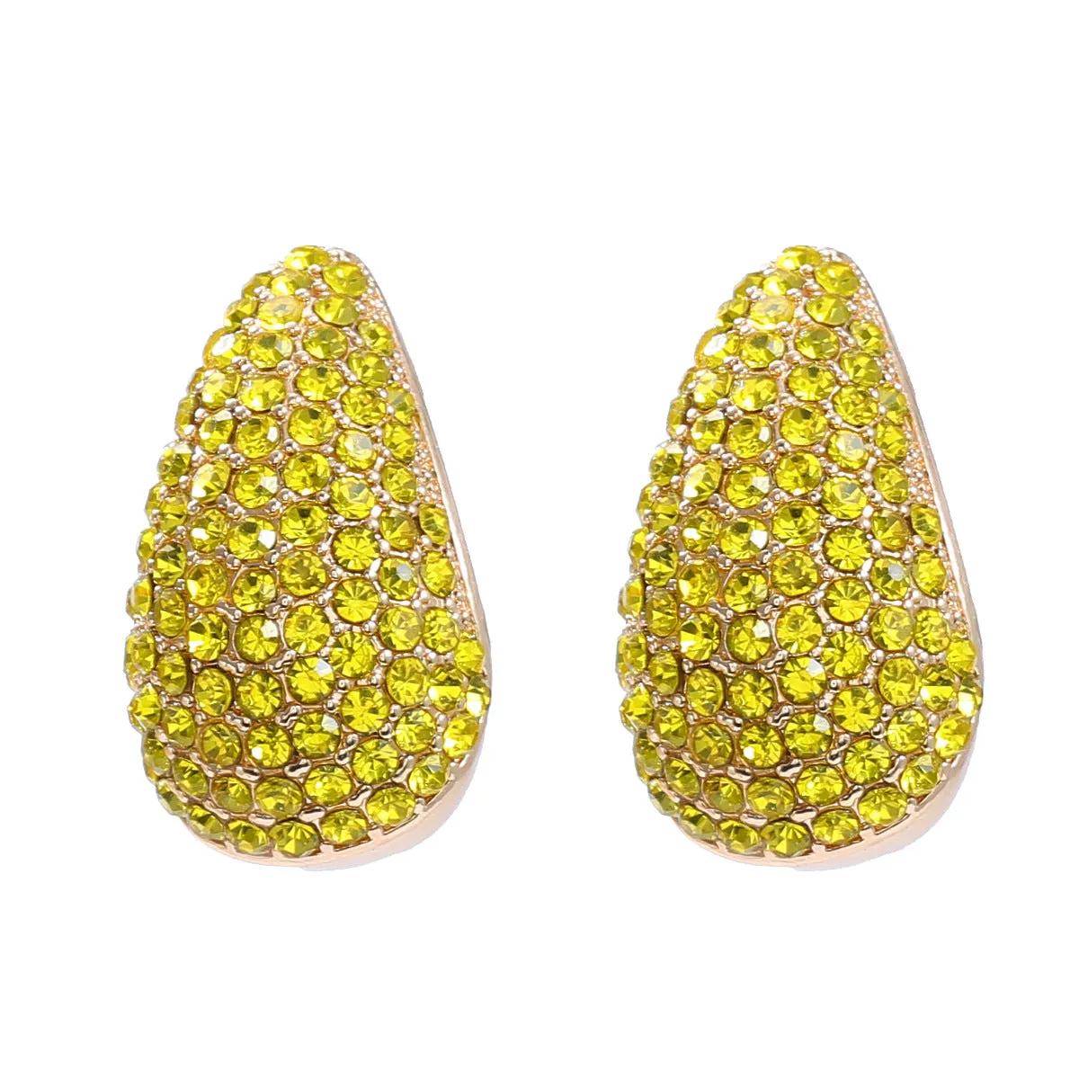 Wholesale Full Diamond Droplet Shaped Alloy Earrings