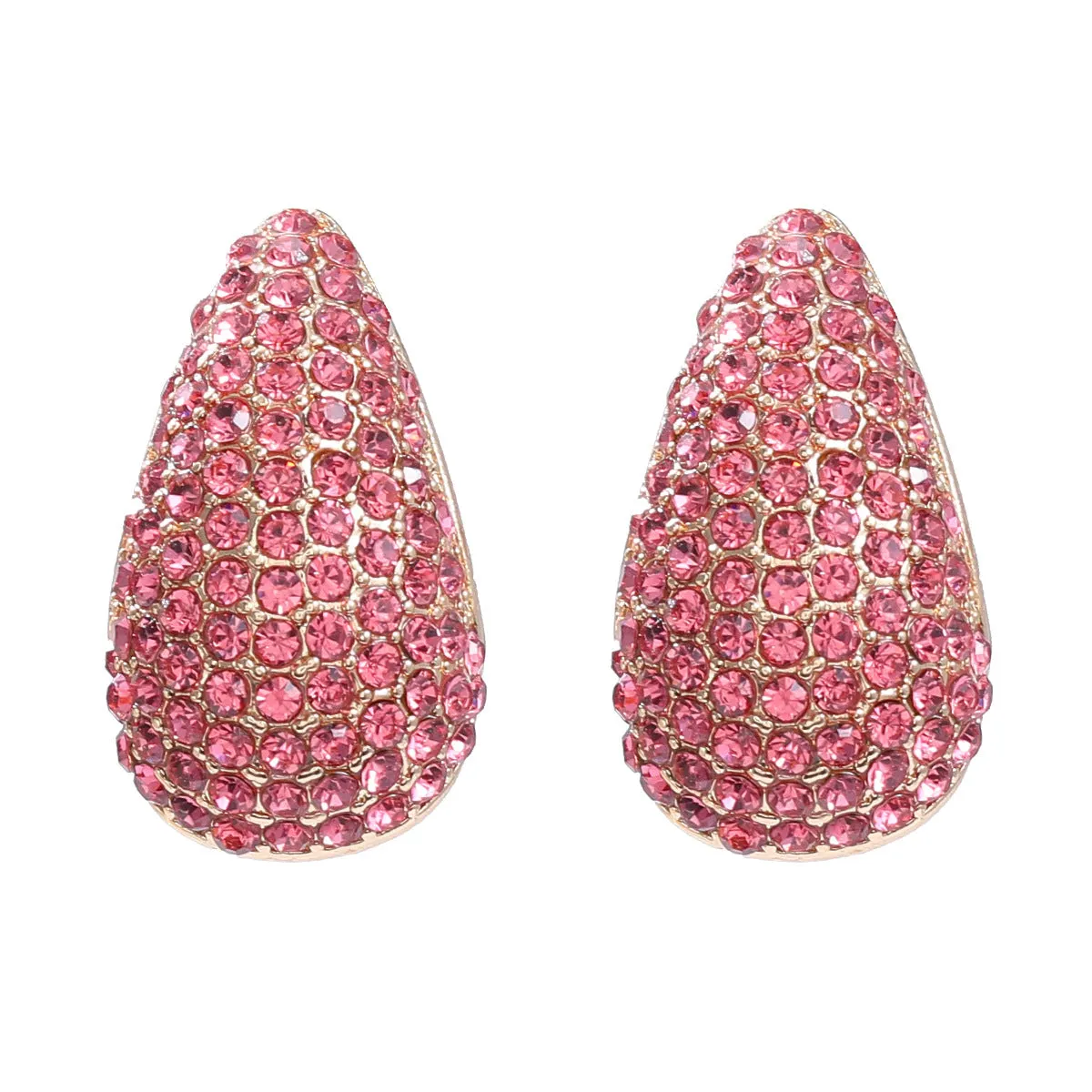 Wholesale Full Diamond Droplet Shaped Alloy Earrings