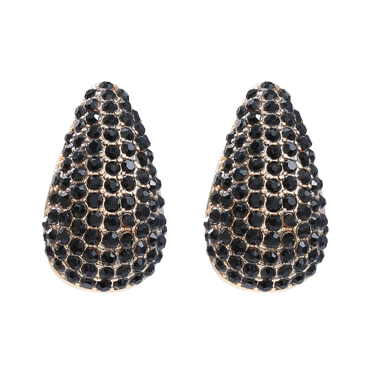 Wholesale Full Diamond Droplet Shaped Alloy Earrings