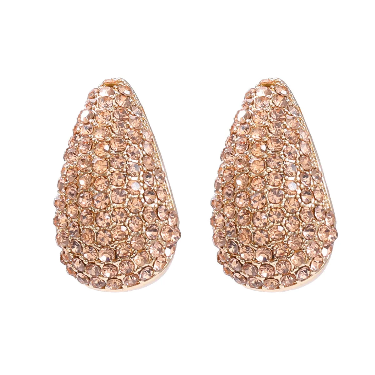 Wholesale Full Diamond Droplet Shaped Alloy Earrings